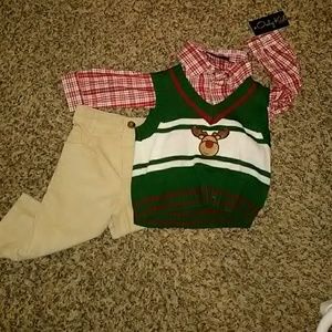NWT 3 pc boys Holiday outfit